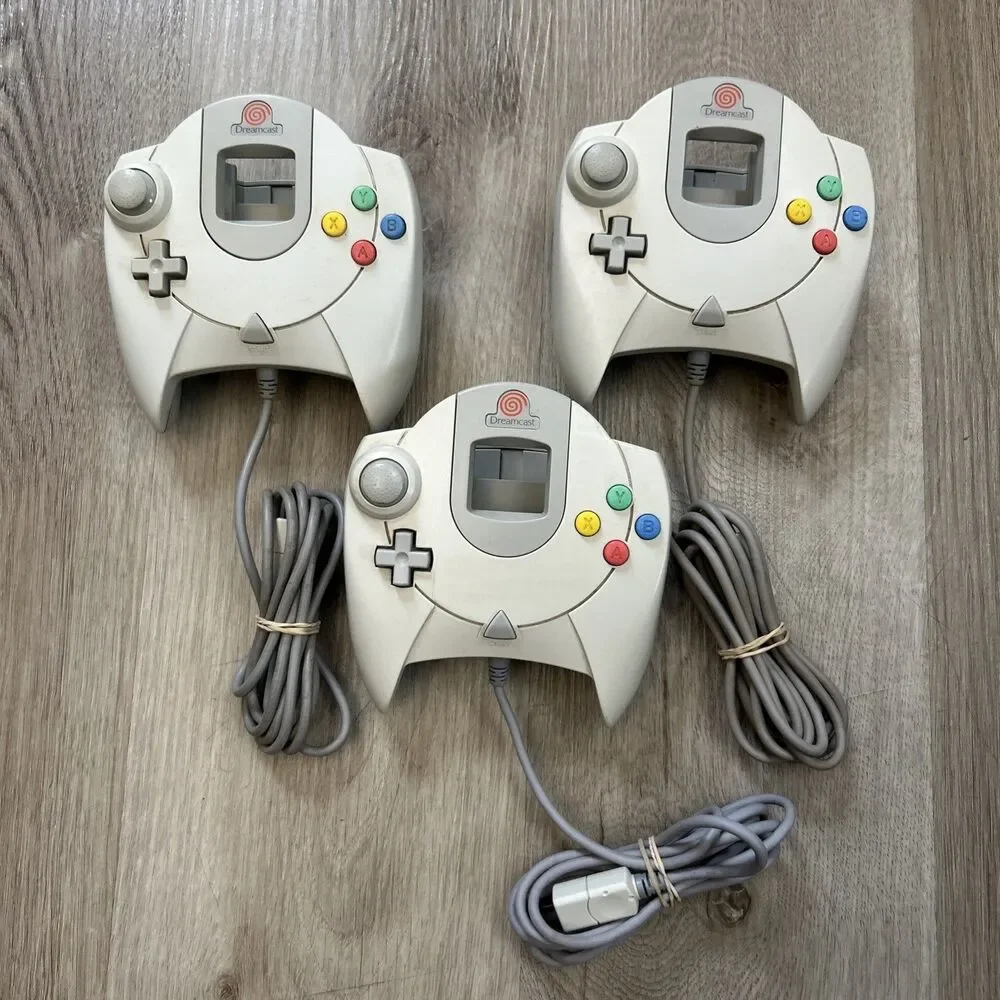 Sega Dreamcast Controller Lot Of 3 Official OEM White Grey HKT 7700 Tested Works